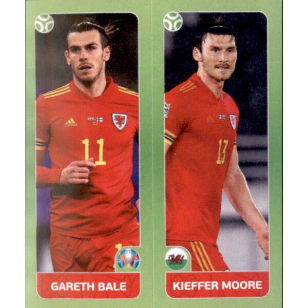 Panini EM 2020 Tournament 2021 - Sticker 97 - Gareth Bale / Kieffer Moore - Wales