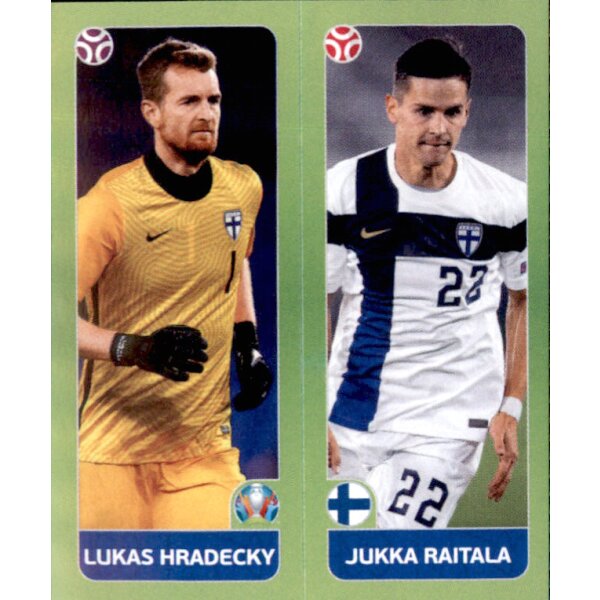 Panini EM 2020 Tournament 2021 - Sticker 198 - Lukas Hradecky / Jukka Raitala - Finnland