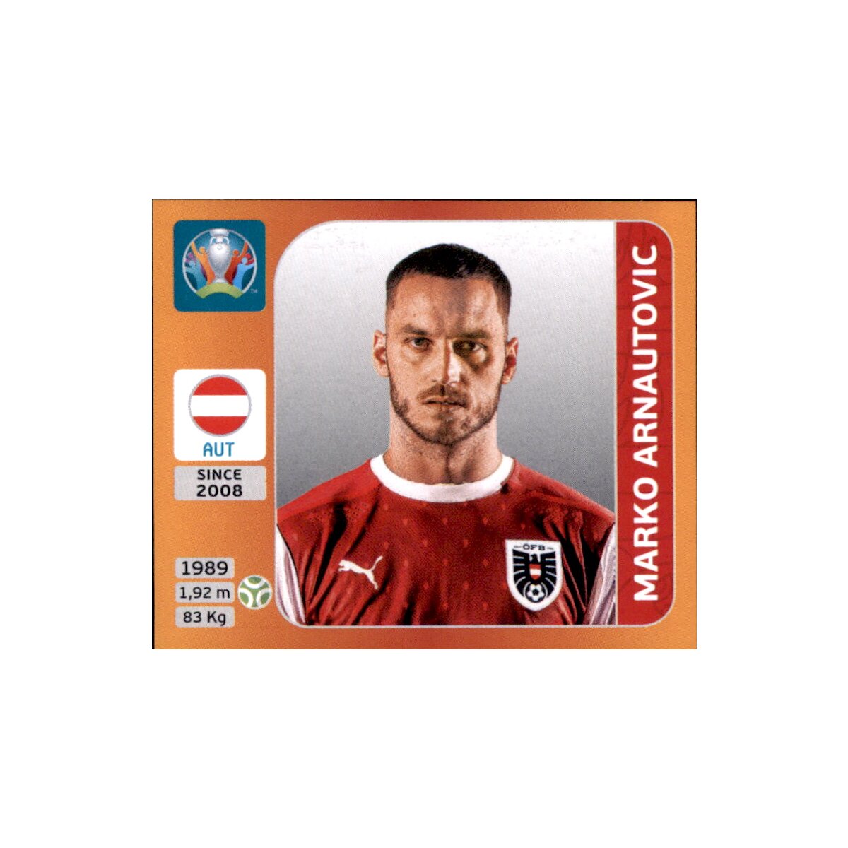 Panini Em 2020 Tournament 2021 Sticker 252 Marko Arnautovic Ost 0 39