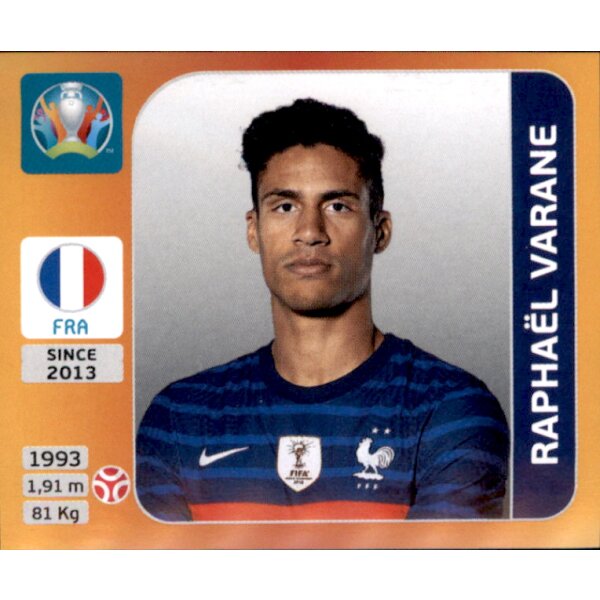 Panini EM 2020 Tournament 2021 - Sticker 580 - Raphaël Varane - Frankreich