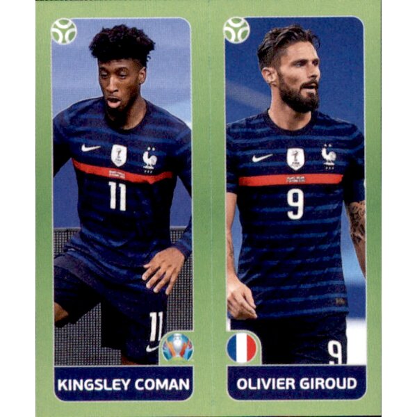 Panini EM 2020 Tournament 2021 - Sticker 596 - Kingsley Coman / Olivier Giroud - Frankreich