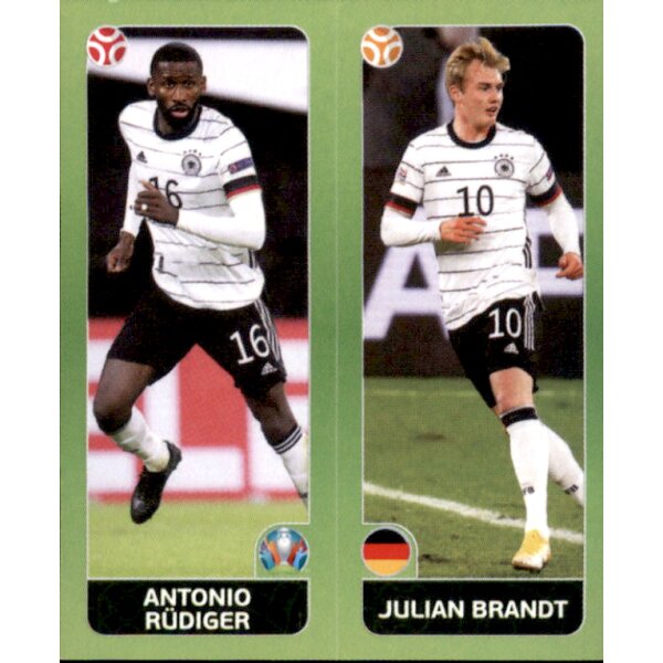 Panini EM 2020 Tournament 2021 - Sticker 599 - Antonio Rüdiger / Julian Brandt - Deutschland