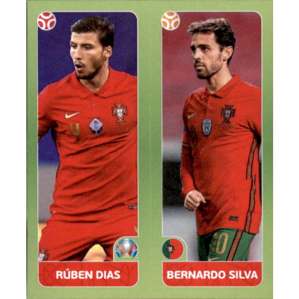 Panini EM 2020 Tournament 2021 - Sticker 654 - Ruben Dias / Bernardo Silva - Portugal