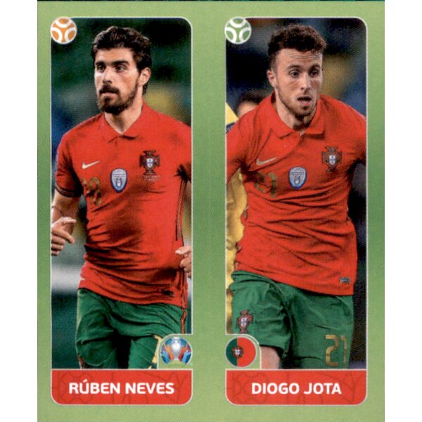 Panini EM 2020 Tournament 2021 - Sticker 656 - Ruben Neves / Diogo Jota - Portugal