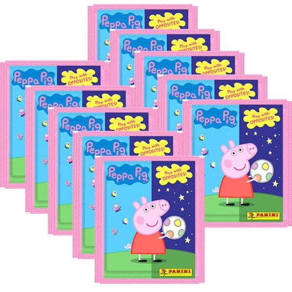 Peppa Pig Hybrid 2021 - Spiele mit Gegensätzen  - Sammelsticker - 10 Tüten