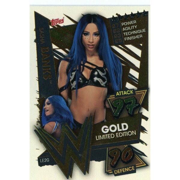 LE02G - Gold Sasha Banks - Limitierte Karte - 2021