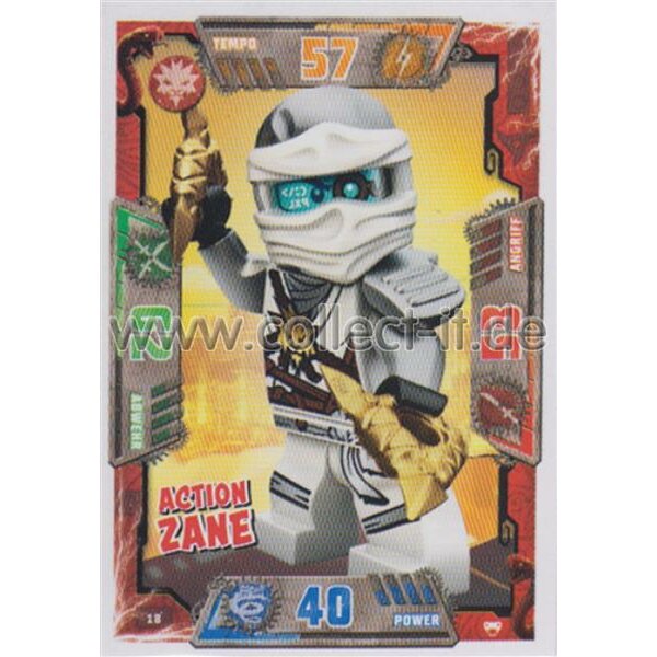 018 - Action Zane - Helden Karte - LEGO Ninjago SERIE 2