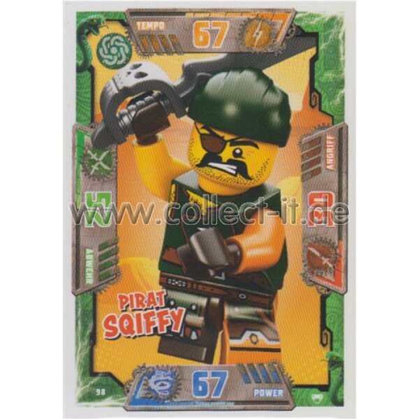 098 - Pirat Sqiffy - Schurken Karte - LEGO Ninjago SERIE 2