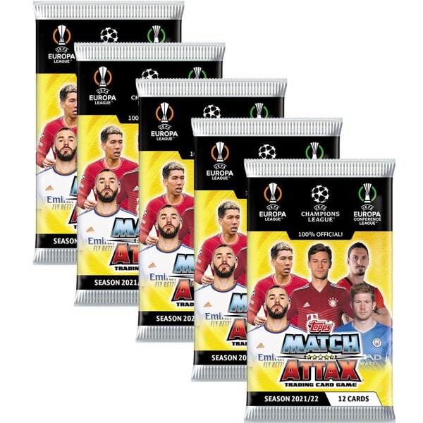 Topps Champions League 2021/22 - Trading Cards - 5 Booster