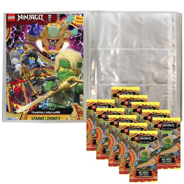 LEGO Ninjago 6 NEXT LEVEL Trading Cards - 1 Leere Sammelmappe + 10 Booster