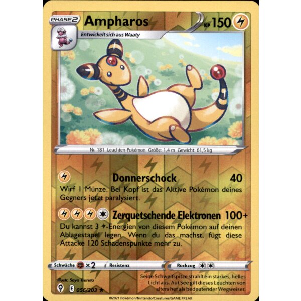 056/203 - Ampharos - Reverse Holo