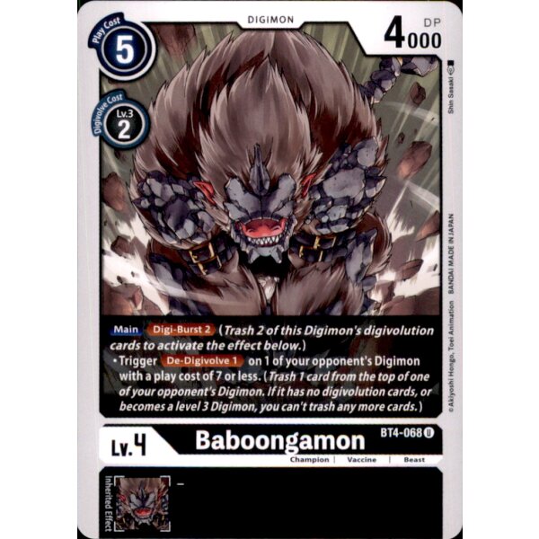 BT4-068 - Baboongamon - Uncommon