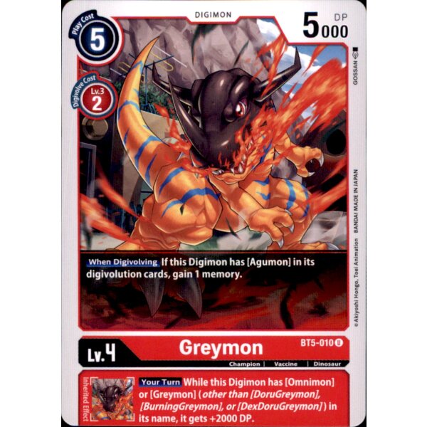 BT5-010 - Greymon - Uncommon