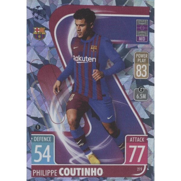 219 - Philippe Coutinho - Basis Karte - CRYSTAL - 2021/2022