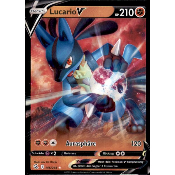 146/264 - Lucario V - Holofoil Rare