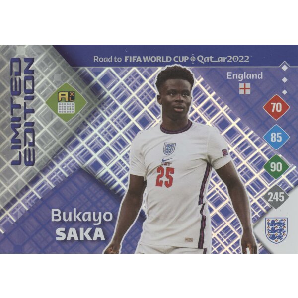 Bukayo Saka - Limitierte Karte - Road to WM 2022