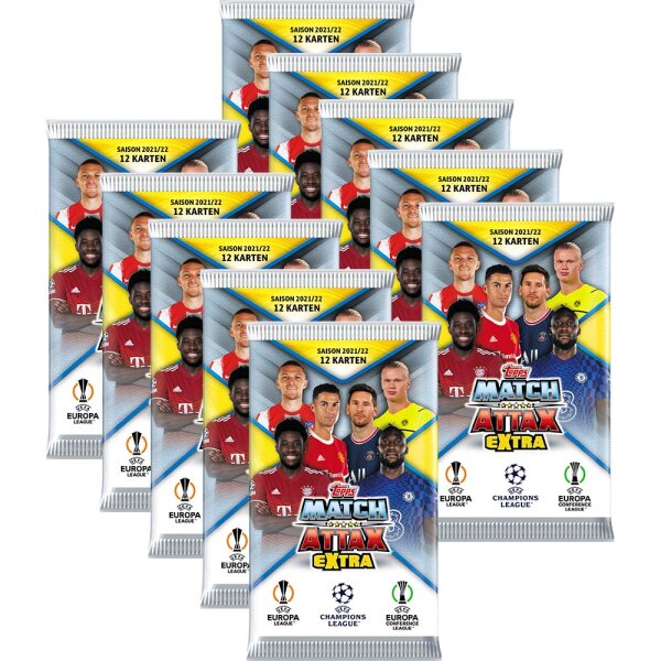 Topps Champions League EXTRA 2021/22 - Trading Cards - 10 Booster