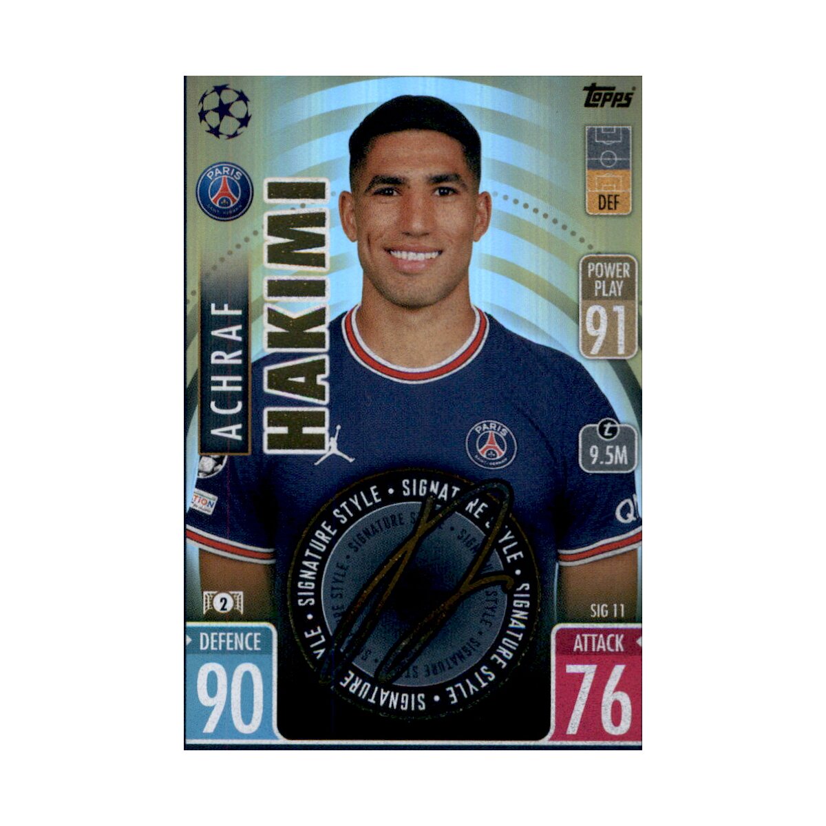 Achraf Hakimi signature Style SIG 11 Topps Match 