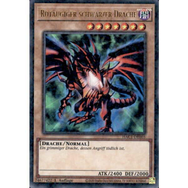 HAC1-DE003 - Rotäugiger schwarzer Drache - Duel Terminal Ultra Rare