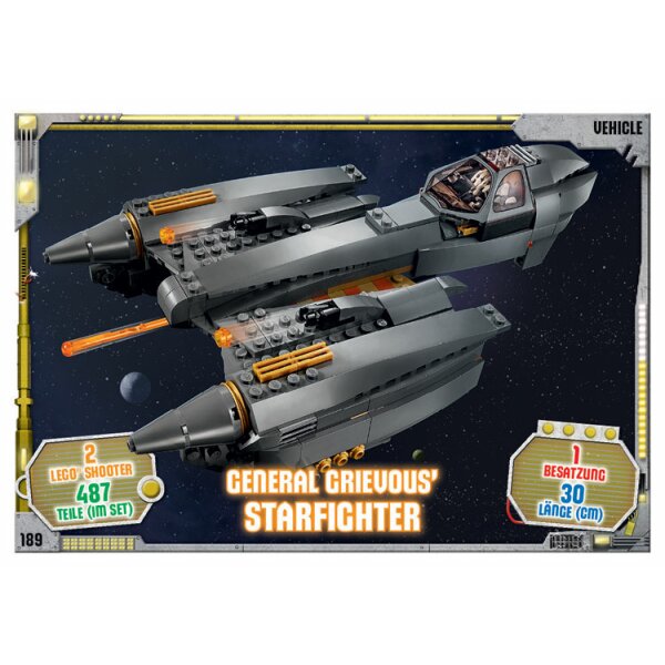 189 - General Grievous Starfighter - Fahrzeug Karte - Serie 3