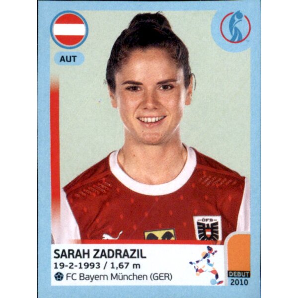 Frauen EM 2022 Sticker 65 - Sarah Zadrazil - Österreich