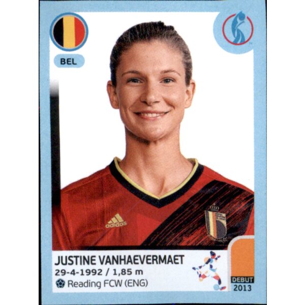 Frauen EM 2022 Sticker 334 - Justine Vanhaevermaet - Belgien