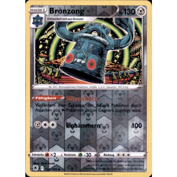 112/189 - Bronzong - Reverse Holo