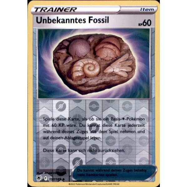 157/189 - Unbekanntes Fossil - Reverse Holo