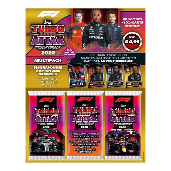 Topps - Turbo Attax Formel 1 2022 -  1 Multipack (zufällige Auswahl)