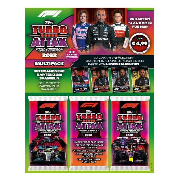 Topps - Turbo Attax Formel 1 2022 -  1 Multipack Grün