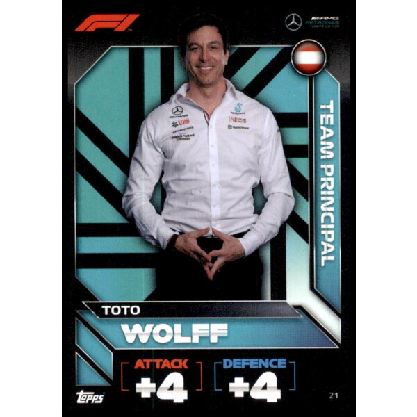 21 - Turbo Attax F1 2022 - Mercedes-AMG Pertonas F1 - Toto Wolff