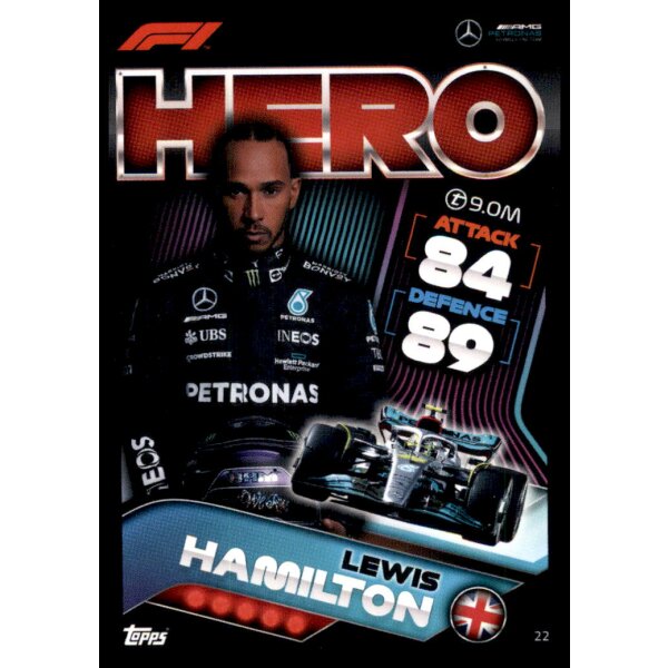 22 - Turbo Attax F1 2022 - Mercedes-AMG Pertonas F1 - Lewis Hamilton