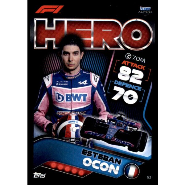 52 - Turbo Attax F1 2022 - BWT Alpine F1 - Esteban Ocon