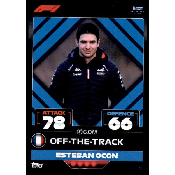 53 - Turbo Attax F1 2022 - BWT Alpine F1 - Esteban Ocon