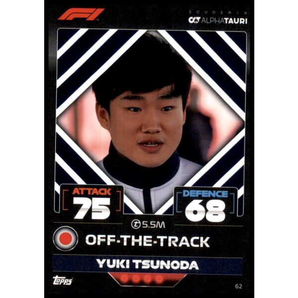 62 - Turbo Attax F1 2022 - Scuderia Alphataur - Yuki Tsunoda