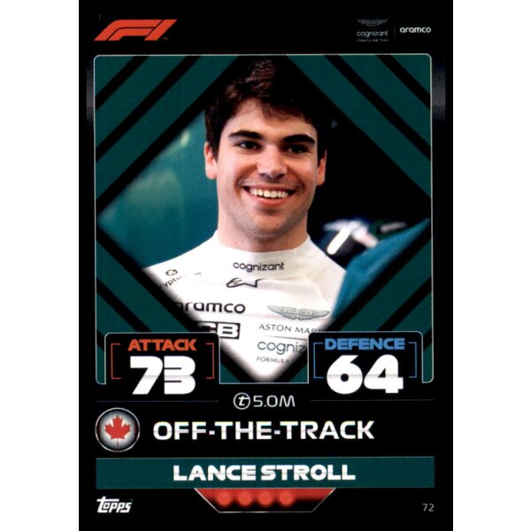 72 - Turbo Attax F1 2022 - Aston Martin Aramco Cognizant F1 - Lance Stroll