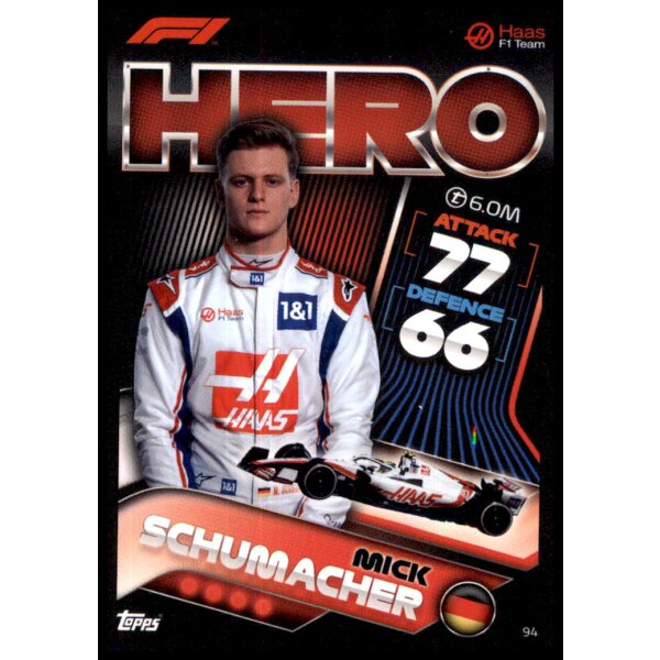 94 - Turbo Attax F1 2022 - Haas F1 Team - Mick Schumacher