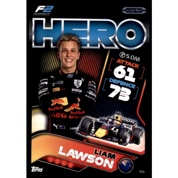 104 - Turbo Attax F1 2022 - F2 Team - Liam Lawson