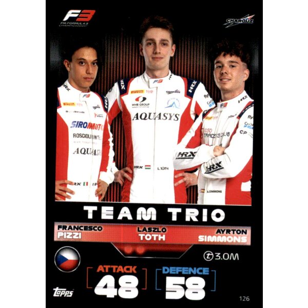 126 - Turbo Attax F1 2022 - F3 Team Trio - Charouz Racing System