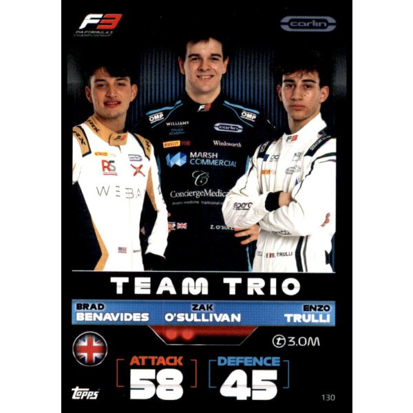 130 - Turbo Attax F1 2022 - F3 Team Trio - Carlin