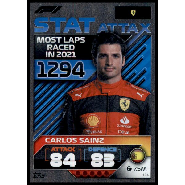 134 - Turbo Attax F1 2022 - Stat Attax - Carlos Sainz