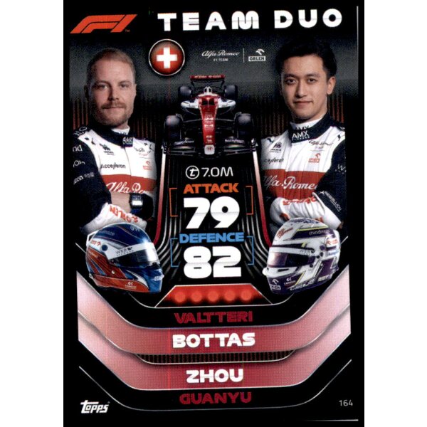 164 - Turbo Attax F1 2022 - Team Duo - Valtteri Bottas & Zhou Guanyu