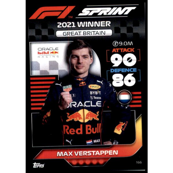 166 - Turbo Attax F1 2022 - Sprint Race Winners - Max Verstappen