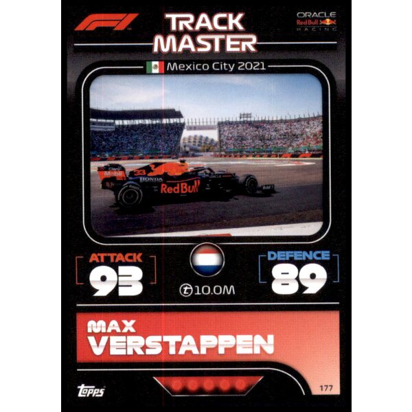 177 - Turbo Attax F1 2022 - Streckenmeister - Max Verstappen