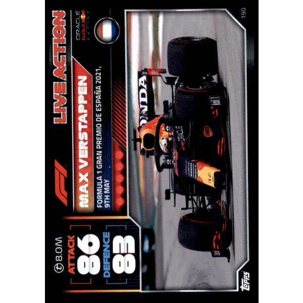 190 - Turbo Attax F1 2022 - Live Action - Max Verstappen