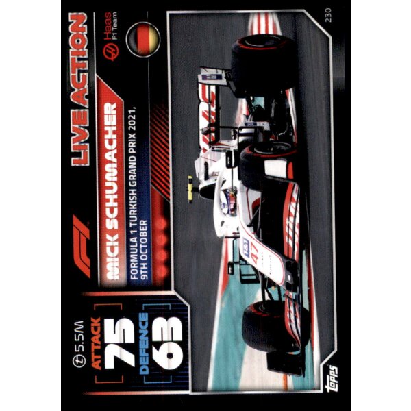 230 - Turbo Attax F1 2022 - Live Action - Mick Schumacher