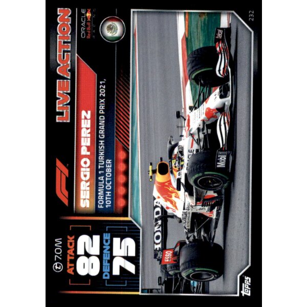 232 - Turbo Attax F1 2022 - Live Action - Sergio Perez