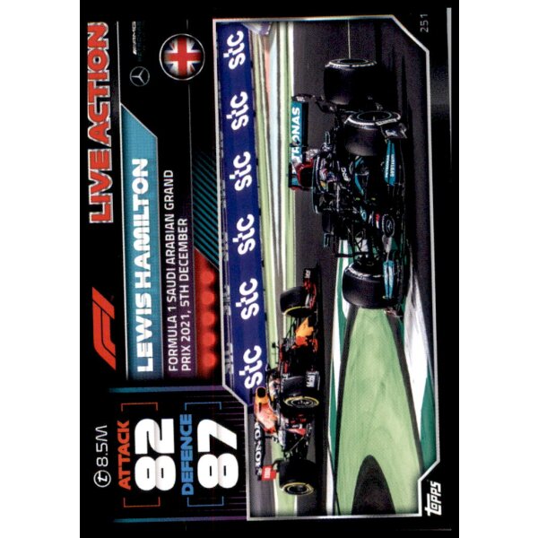 251 - Turbo Attax F1 2022 - Live Action - Lewis Hamilton