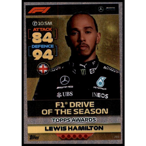 283 - Turbo Attax F1 2022 - Topps Auszeichnungen - Lewis Hamilton