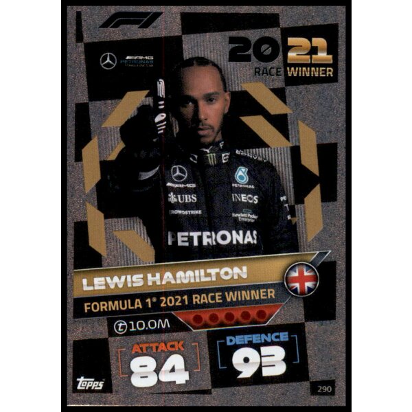 290 - Turbo Attax F1 2022 - Rennsieger - Lewis Hamilton